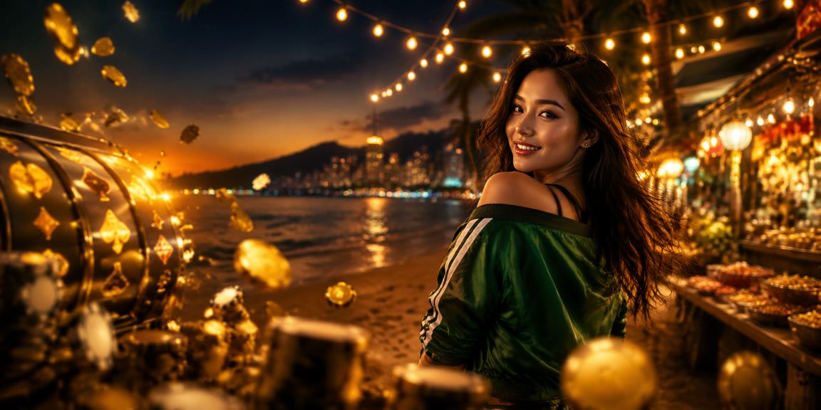 Cảnh chợ đêm sôi động trong slot game tại Phú Quốc trên 3143